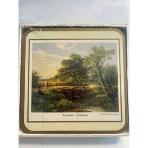 NIB 6 English Life English Countryside Cork Back Coasters England Cottage Floral